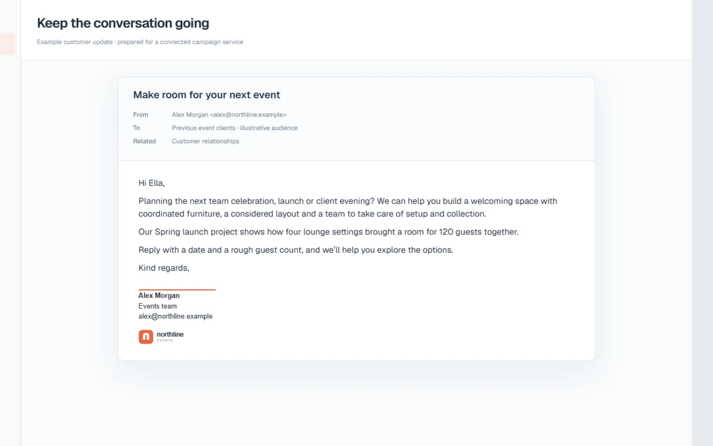 Customer campaigns workspace